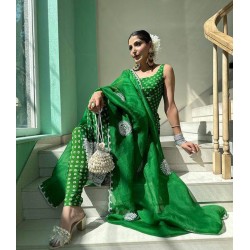 Green color stunning anarkali suit